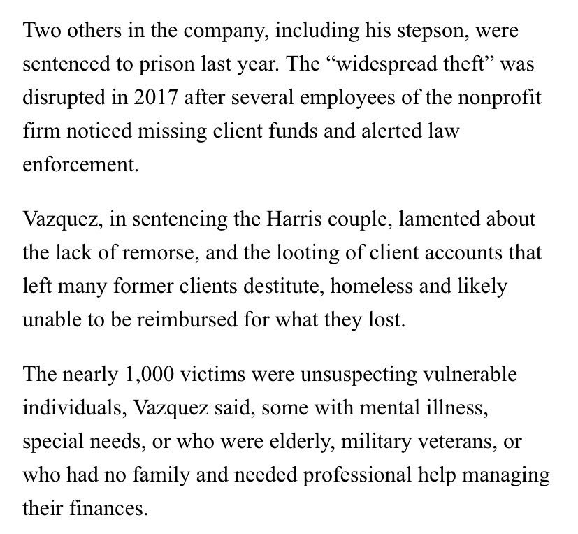 BritneyTheStan's tweet photo. A woman named Susan Harris was sentenced to 47 years in prison yesterday after stealing $11 million from people she had under guardianship. She will spend the rest of her life behind bars. #FreeBritney https://t.co/kO7VhzVart