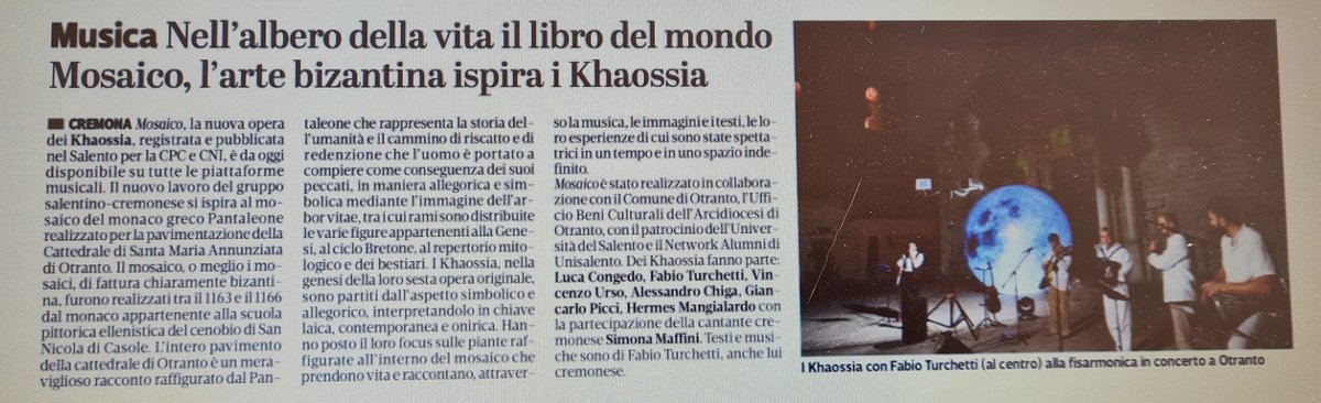 #rassegnastampa #mosaico #Khaossia #NewMusic