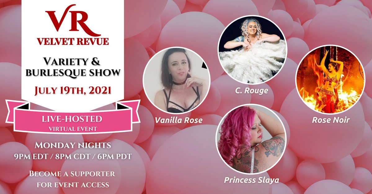 Mooooonday will be madness! Get your access now! velvetrevue.com/burlesque-show/ #BurlesqueShow #OnlineBurlesqueShow #VirtualBurlesque #FeatherFans #FireDancer #LiveHosted #SupportArtists #Striptease