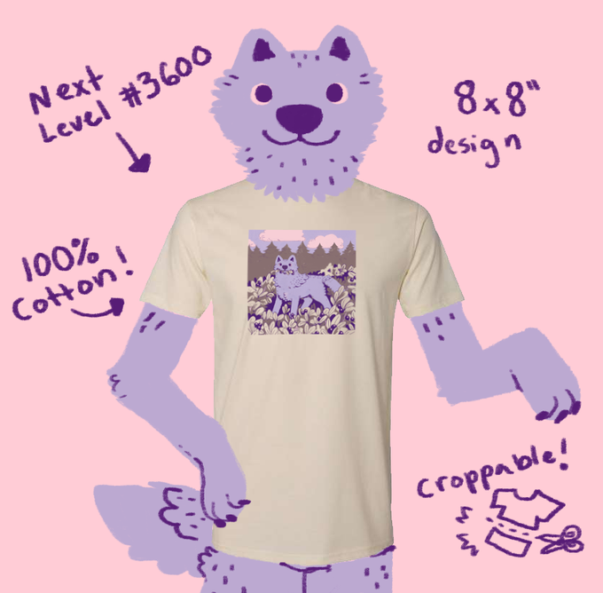 🐺🫐Blueberry Wolf🫐🐺 shirt pre-orders are open in my etsy shop!!!! These are $24 w/ free domestic shipping; one they're in stock they'll be $30.
They'll be in by mid-august, so expect about 4 weeks for fulfillment!
Link to my etsy in my pinned tweet!!! 