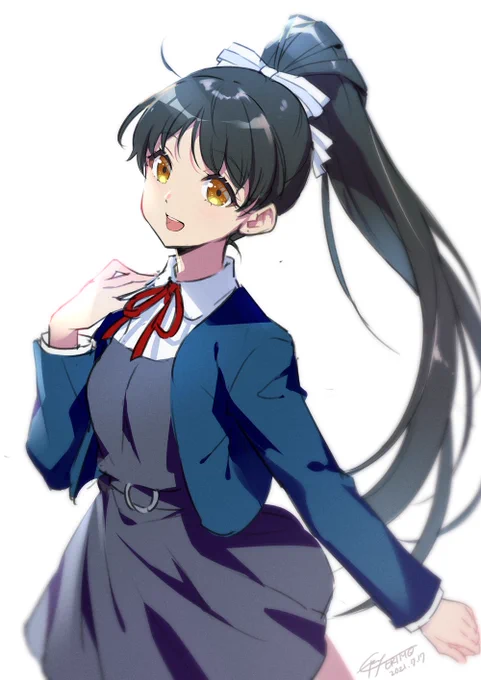 今日のファンボ配信は、リクエスト頂いた『ラブライブ!スーパースター!!』の葉月恋ちゃんを描いていました。黒髪ポニテは至高…!✨ 