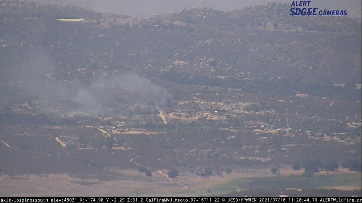 SDCountyFires's tweet photo. #PotreroFire - Potrero - E3372 on scene of a large trash pile on fire with extension into a 1/4 acre of vegetation in the 25760 block of Potrero Valley Rd. Moderate rate of spread. Potential for extended attack. Requesting 2 additional water tenders. https://t.co/2kakZuwYoq