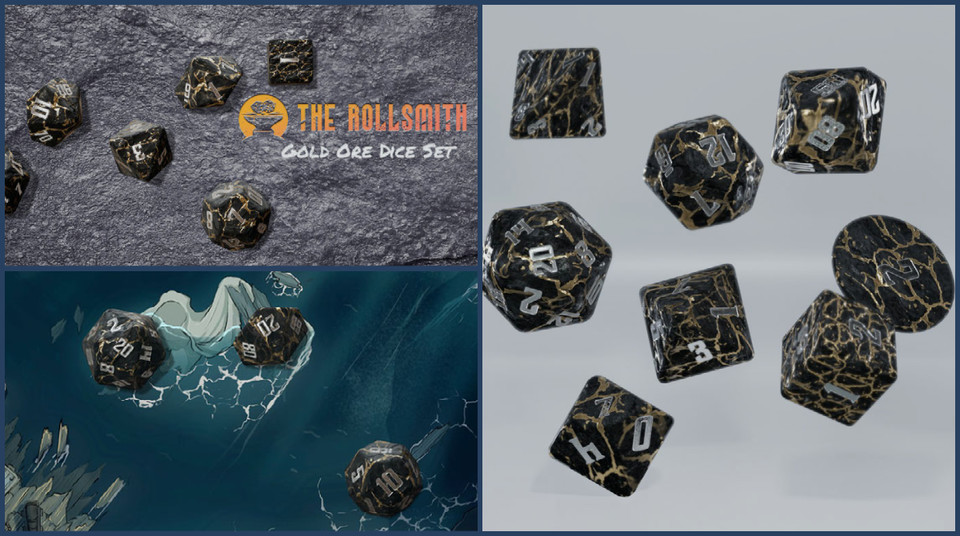 Coming directly from the depths of the Empire’s mines, these dice carved in veins of gold have the advantage of being able to be used as currency in case of extreme necessity*

* Subject to complex negotiations with the game master.

therollsmith.com/product/gold-o…