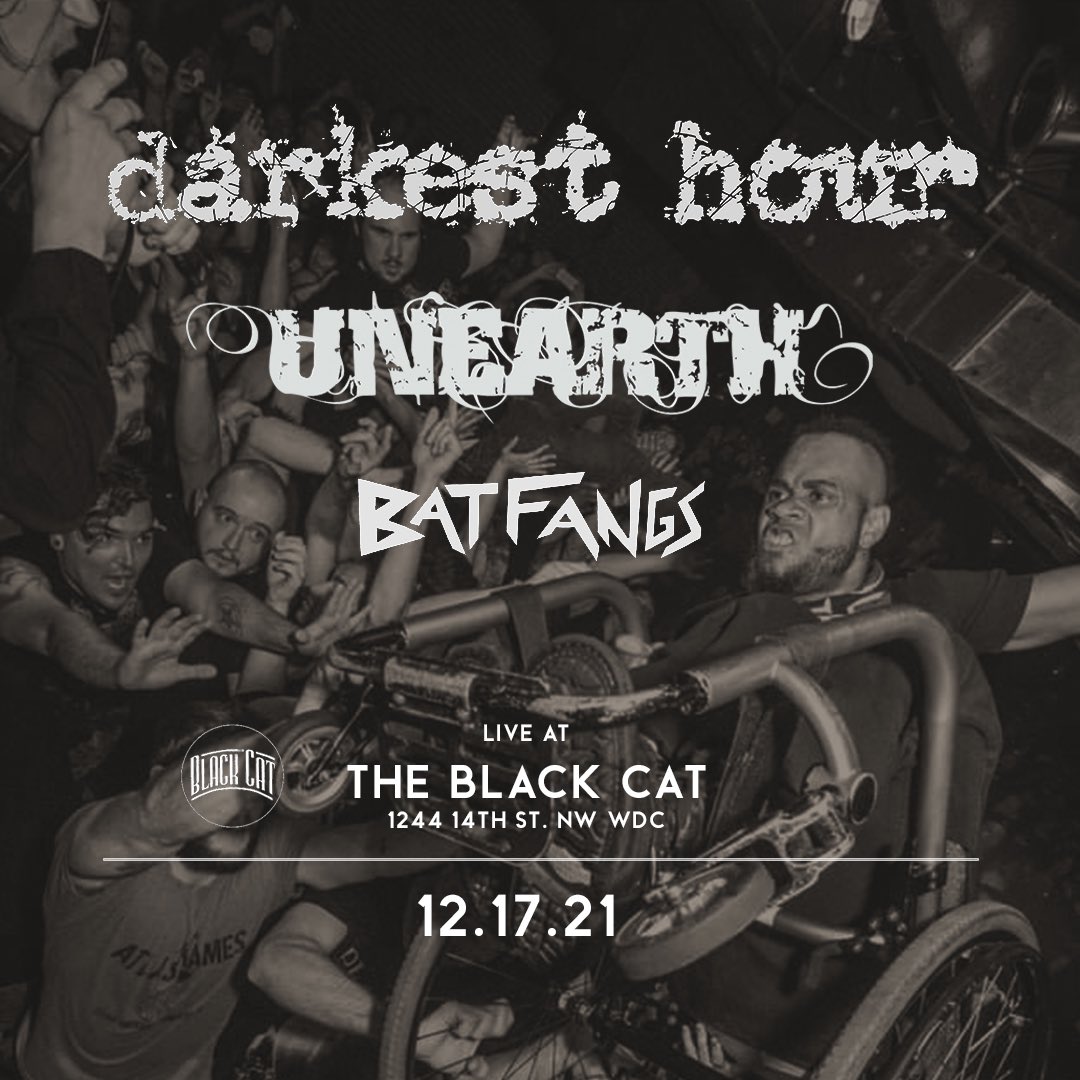 Unearthofficial's tweet photo. Come rip with us and our brothers in @darkesthourrock in D.C. at @BlackCatDC this December 17.   We’ll both be playing full headlining sets.  

The killer @batfangsband will kick off the gig.  

Tickets on sale now here - https://t.co/ANr1SrwsTN

#unearth #darkesthour #batfangs https://t.co/VS5da9cGBi