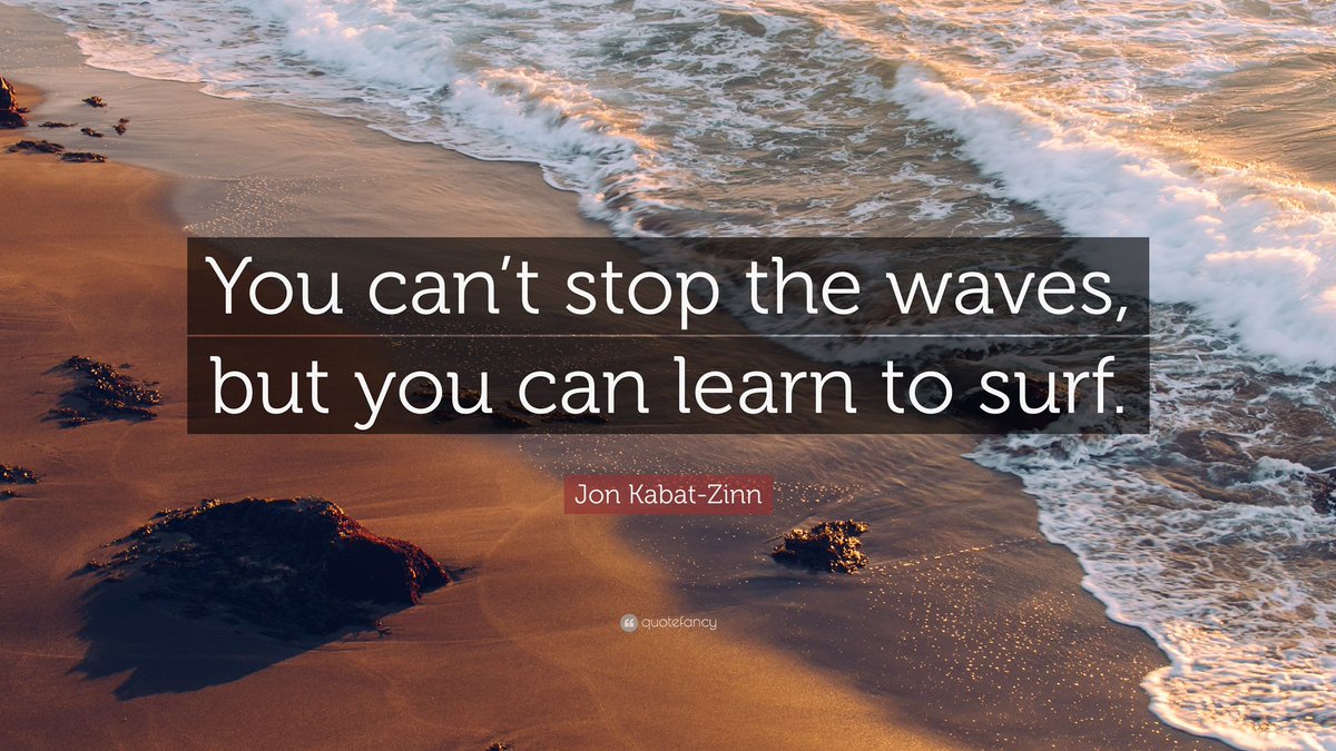 "You can’t stop the waves, but you can learn to surf." 