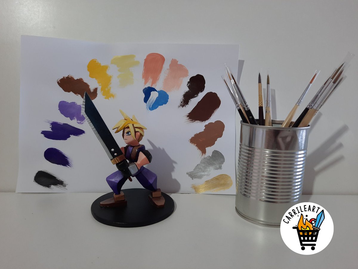CarrileArt's tweet photo. Y... voilá!
Cloud ya está terminado. 🖌🎨💪
Aquí abajo👇 tenéis el enlace al video de YouTube con el proceso de pintado.
Espero que os guste. 🙂
#Cloud #FinalFantasyVII #FFVII #FanArt #Props #Encargo #Artesano #Clay #HechoaMano #Handmade #GamingArt #Sculpture #Acrilics https://t.co/zBX8bTh871
