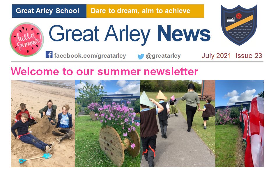 You can now read our latest Great Arley School newsletter which highlights the fantastic work of our pupils, staff and school community during our summer term 👇
 ow.ly/TmsM50FxMbV