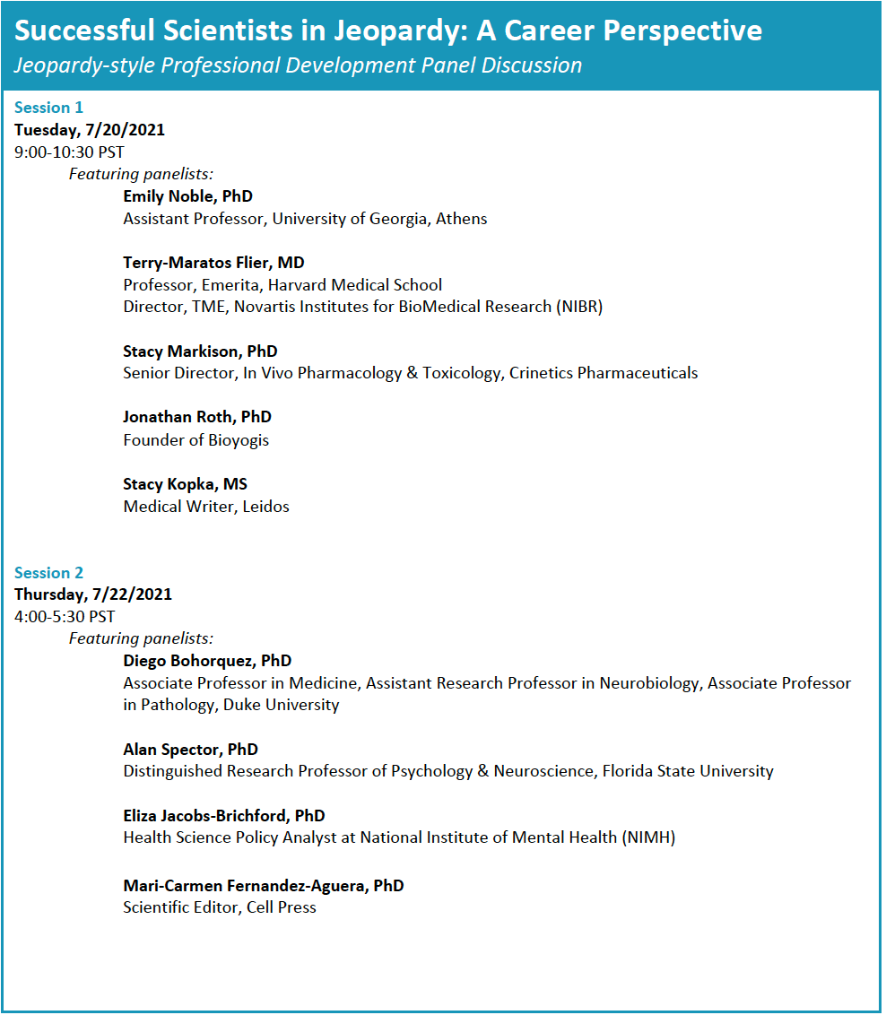 tedhsu27's tweet photo. Can't get enough of @SSIBsociety? Want to meet some amazing scientists? Come to our Professional Development Panel Discussion on Tuesday, July 20, 9:00-10:30 am (PST) and Wednesday, July 21, 4:00-5:30 pm (PST).  Register here :https://t.co/3gHSBWWRiJ https://t.co/okfgF7qA55