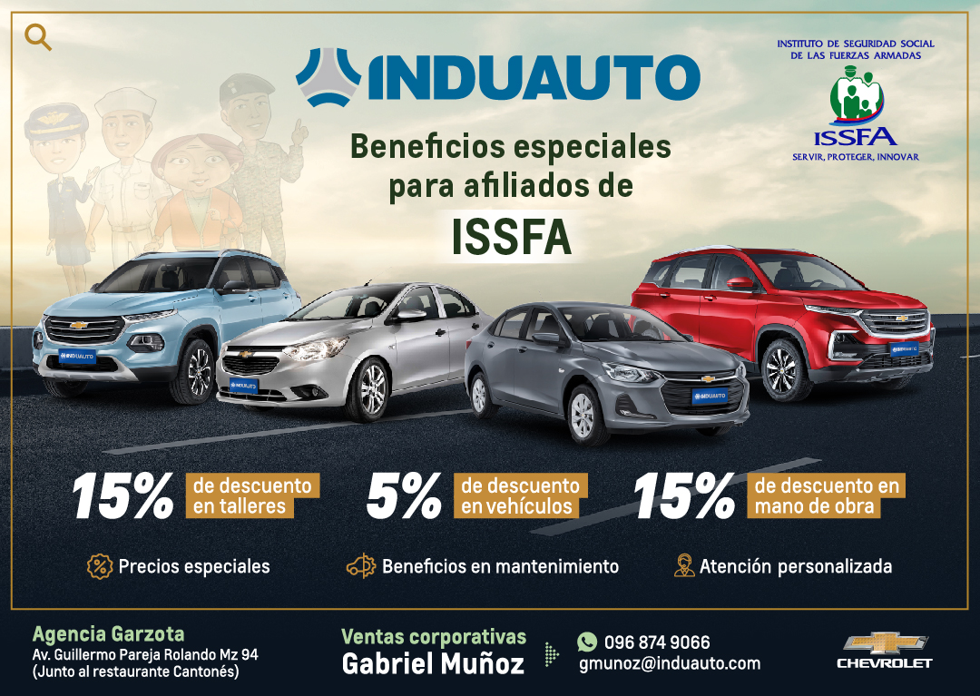 ISSFA_ECUADOR's tweet photo. 👉🏻¡𝐁𝐄𝐍𝐄𝐅𝐈𝐂𝐈𝐎𝐒 𝐄𝐗𝐂𝐋𝐔𝐒𝐈𝐕𝐎𝐒 para nuestros asegurados a través del concesionario #Induauto en la jurisdicción litoral!
📍 Convenio Issfa – Chevrolet
Más información Cel. 0968749066 https://t.co/bpw4d0PsHC