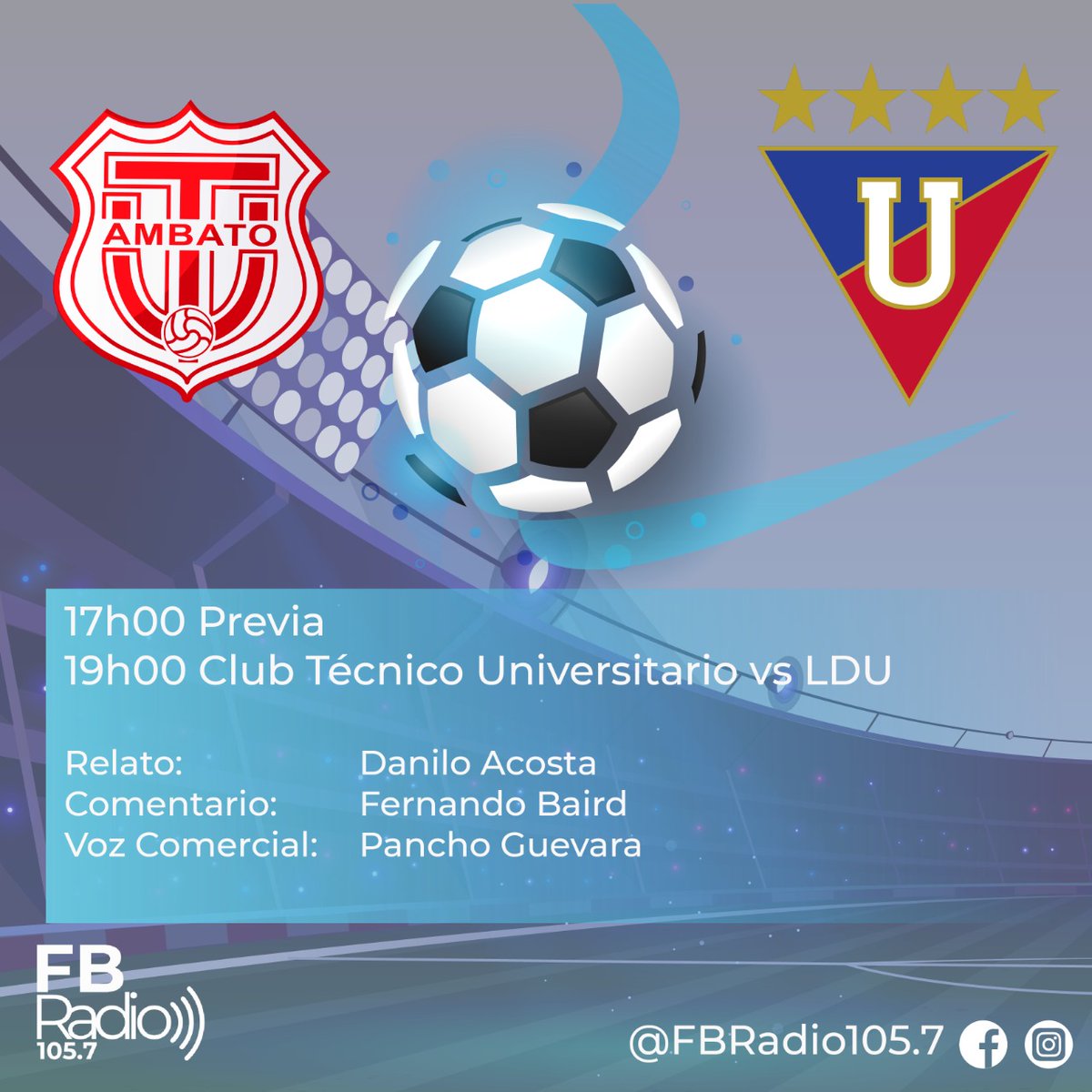 FBRadio105.7FM on Twitter "Hoy estaremos transmitiendo el partido