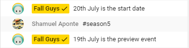 Fallguysdiscord's tweet photo. CONFIRMED: Season 5 will release on July 20th HYPE! ๐ฅ #FallGuys #fallguysseason5 #fallguysgame #fallguysmobile #fallguysxbox #fallguysswitch https://t.co/1CgVajX07k