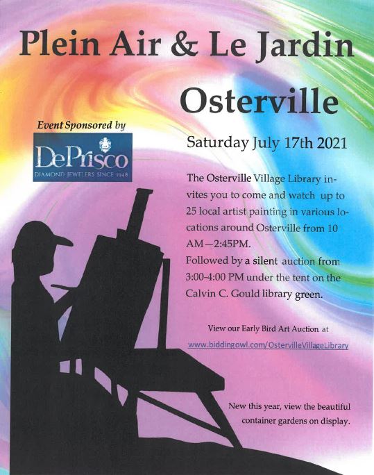 Tomorrow! Plein Air &amp; Le Jardin🎨

Artists will be painting around the village from 10 AM-2:45 PM, followed by a silent auction under the tent from 3-4. Come see these talented local artists creating magic✨

#capecod #osterville
