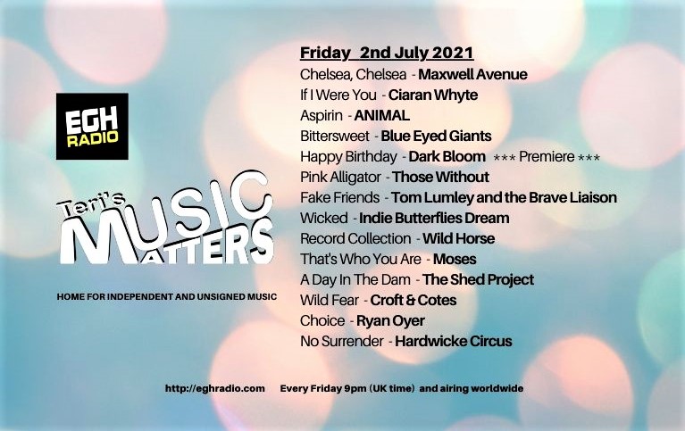 TODAY  9pm UKtime
Tune in to <a href="/EGHRadio/">EGH Radio</a>
⇨eghradio.com/player_stream/

Teri's #MusicMatters feature fantastic fresh unique sound from - 
<a href="/maxwell_avenue/">Maxwell Avenue</a> <a href="/CWhyteMusic/">Ciaran Whyte</a> <a href="/thebandanimal/">A N I M A L</a> <a href="/blueeyedgiants_/">Blue Eyed Giants</a> #DarkBloom @ThoseWithout @TomLumleyMusic +more 
#NewMusicAlert
facebook.com/MusicMattersWi…