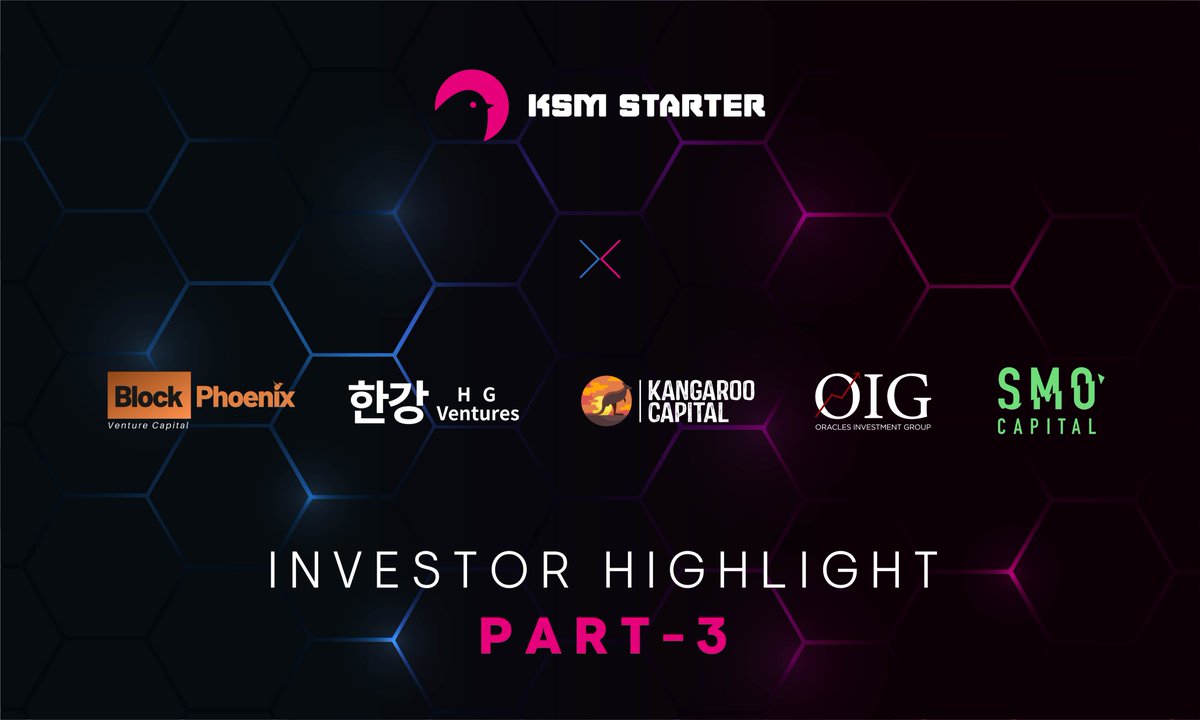 KarusStarter's tweet photo. KSM Starter Investor Highlight Part 3

Meet more of our venture capital backers.

@block_phoenix @Oiggroup @SMOCapital @HG__ventures @KangarooCap 

https://t.co/6YuBSvKCoH

$KST https://t.co/ozYN0Ogxdg