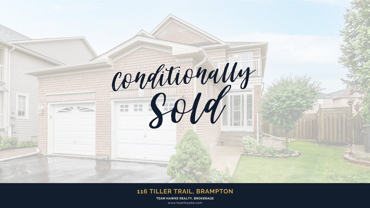 teamhawke's tweet image. 👐 Offer Accepted!
116 Tiller Trail is now sold conditionally. 

#acceptedoffer #conditionaloffer #conditionallysold #realestatesale #bramptonontario #bramptonrealestate