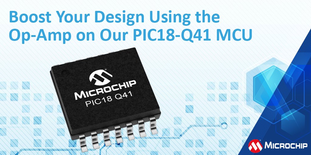 MicrochipTech's tweet photo. Reduce cost, free up PCB area and allow for analog signal conditioning  with the integrated op-amp on the PIC18-Q41 MCU. Watch this video to learn how: https://t.co/CMvB3hrXVN. #sensor #engineering #tech https://t.co/b30iueZu7e