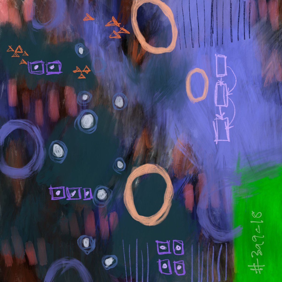 worksbystuart's tweet photo. "Land Use Schematic No. 3a9c18" digital painting, 8" x 8", or 2400 x 2400 pixels at 300 dpi. 10.4MB. Available on https://t.co/dQlmKfGnRv for 150 TEZ https://t.co/hUxWIEiUeW