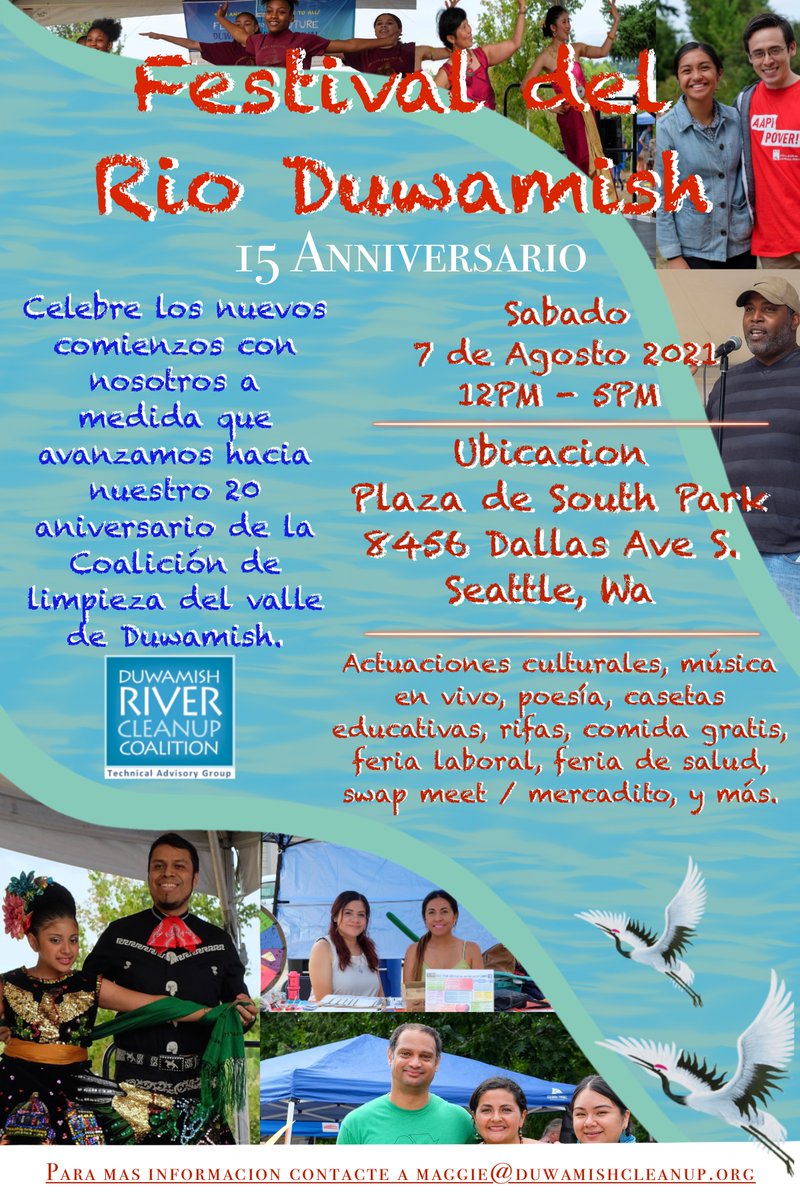 AUGUST 7th 2021! 15th Annual Duwamish River Festival