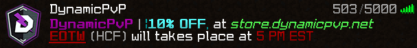 DynamicPvPNet's tweet image. EOTW De HCF ⚔

Este tomará lugar el día de HOY a las 5 PM EST ⏰

🔁 &amp;amp; ❤️ para participar 5x Ranks Upgrades

🕹️ dynamicpvp.net
💳 store.dynamicpvp.net
🎙️ ts.dynamicpvp.net
📀 discord.gg/dynamicpvp