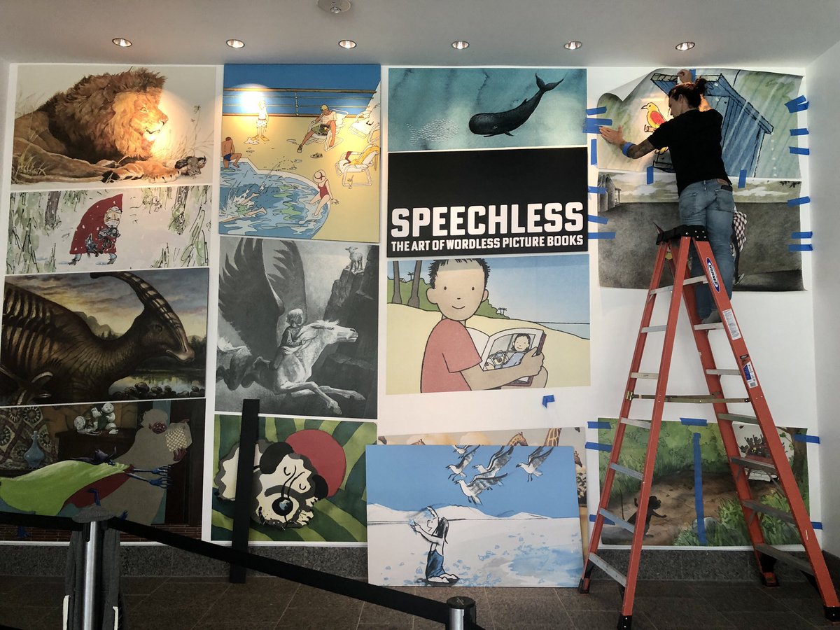 carlemuseum's tweet image. Speechless: The Art of Wordless Picture Books opens tomorrow! Curated by #DavidWiesner, it features 22 books! #EricCarleMuseum