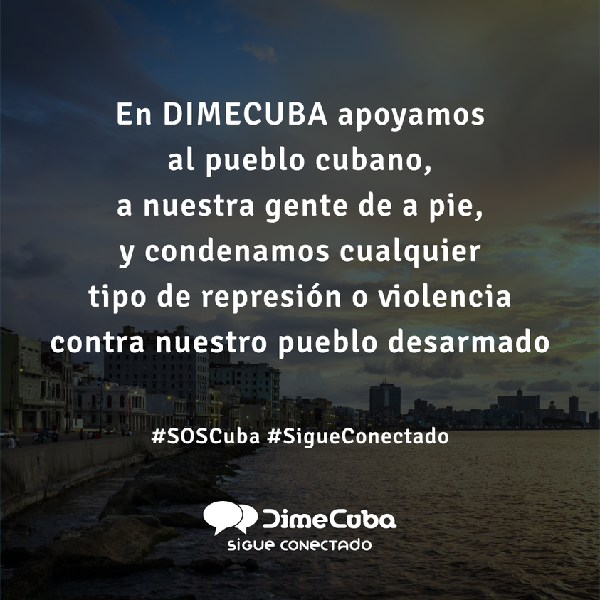 DimeCuba's tweet photo. ¡No más represión! Pueblo de Cuba, estamos contigo
#SOSCuba #SigueConectado https://t.co/z3EF8a3BRk