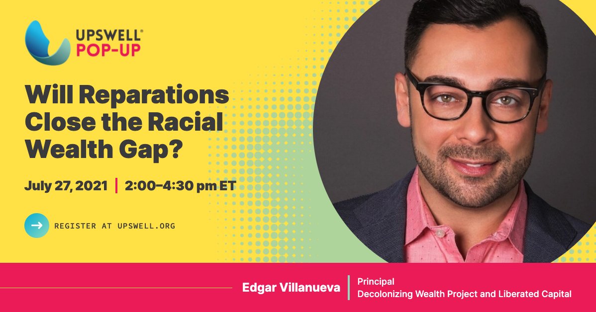 As the racial justice movement gains powerful momentum, I'm proud to join <a href="/fordreedy/">jen ford reedy</a>, <a href="/janaebonsu/">Dr. Janae Bonsu-Love</a>, &amp; @weareupswell to explore an innovative reparations funding strategy that could redefine the role of philanthropy in the US. Join us on 7/27 at 2:00pm ET! bit.ly/3impJRm