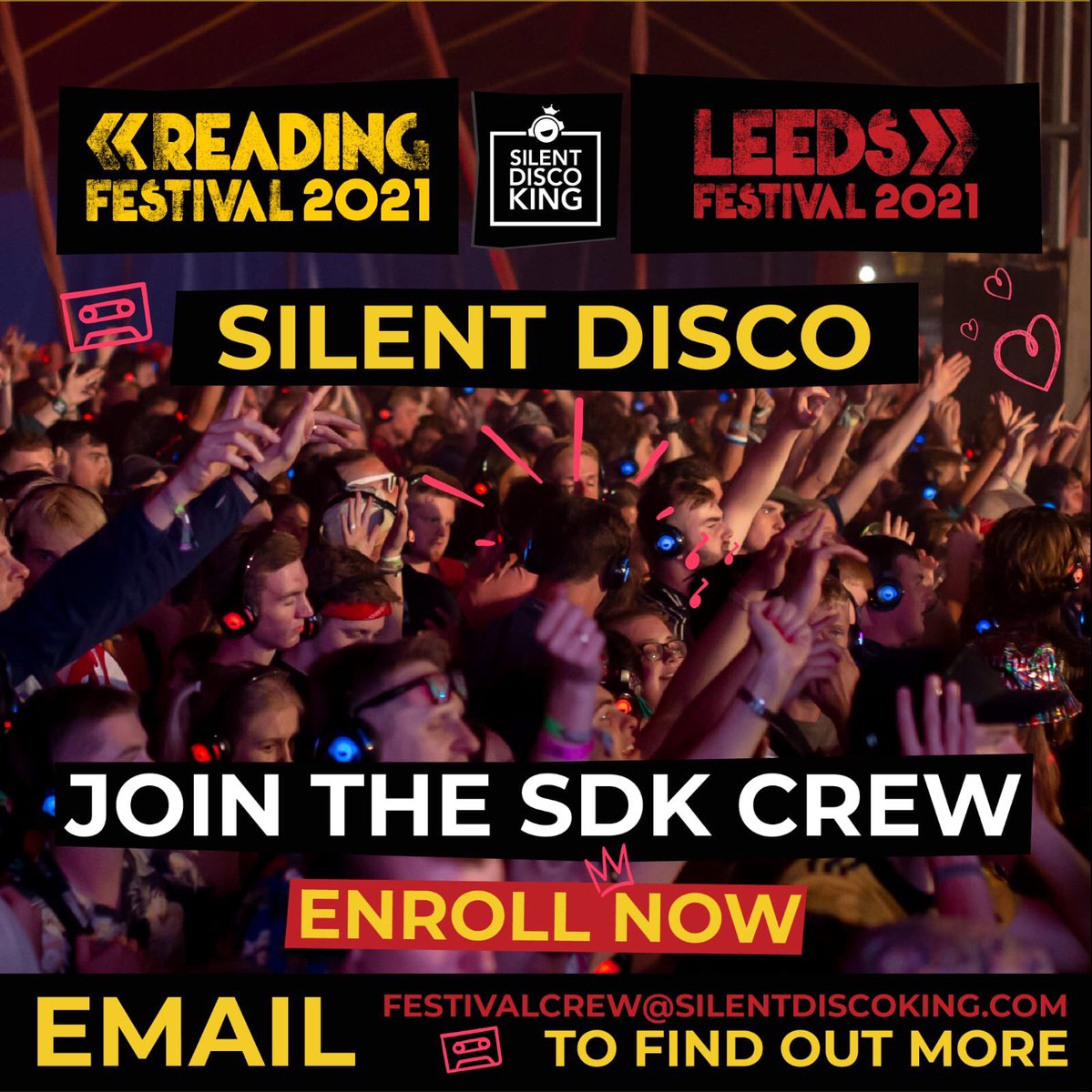 Miss out on <a href="/OfficialRandL/">Reading & Leeds Fest</a> Festival tickets? Our pals <a href="/SilentDiscoKing/">Silent Disco King</a> have you covered! 
Find out more about joining their crew at bit.ly/SDKrandl