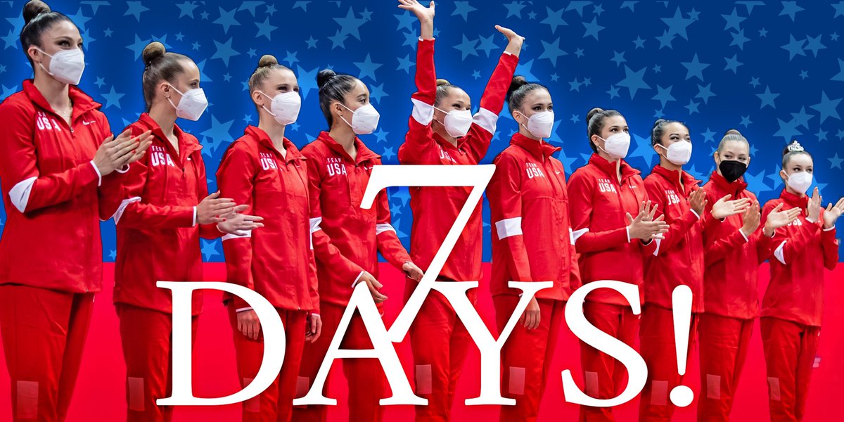 We’re just one week away from the opening ceremony at the #TokyoOlympics! ⏳

This year, the U.S. will send their largest number of rhythmic gymnasts (7) to the Summer Games in program history!