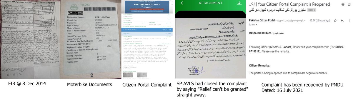 EngrZainQazi's tweet photo. Dear Mr. PM @ImranKhanPTI I've been a huge fan of your @PakistanPMDU @ CtznPrtl but our @OfficialDPRPP @PunjabPoliceCPO is not taking it seriously, Need your help Sir. @InamGhani  @UsmanAKBuzdar @SHABAZGIL @DCLahore @ArifRaoPSP 
#AVLS #PunjabPolice #BikeSnatching #Lahore #PTI https://t.co/Hgu9snANrc