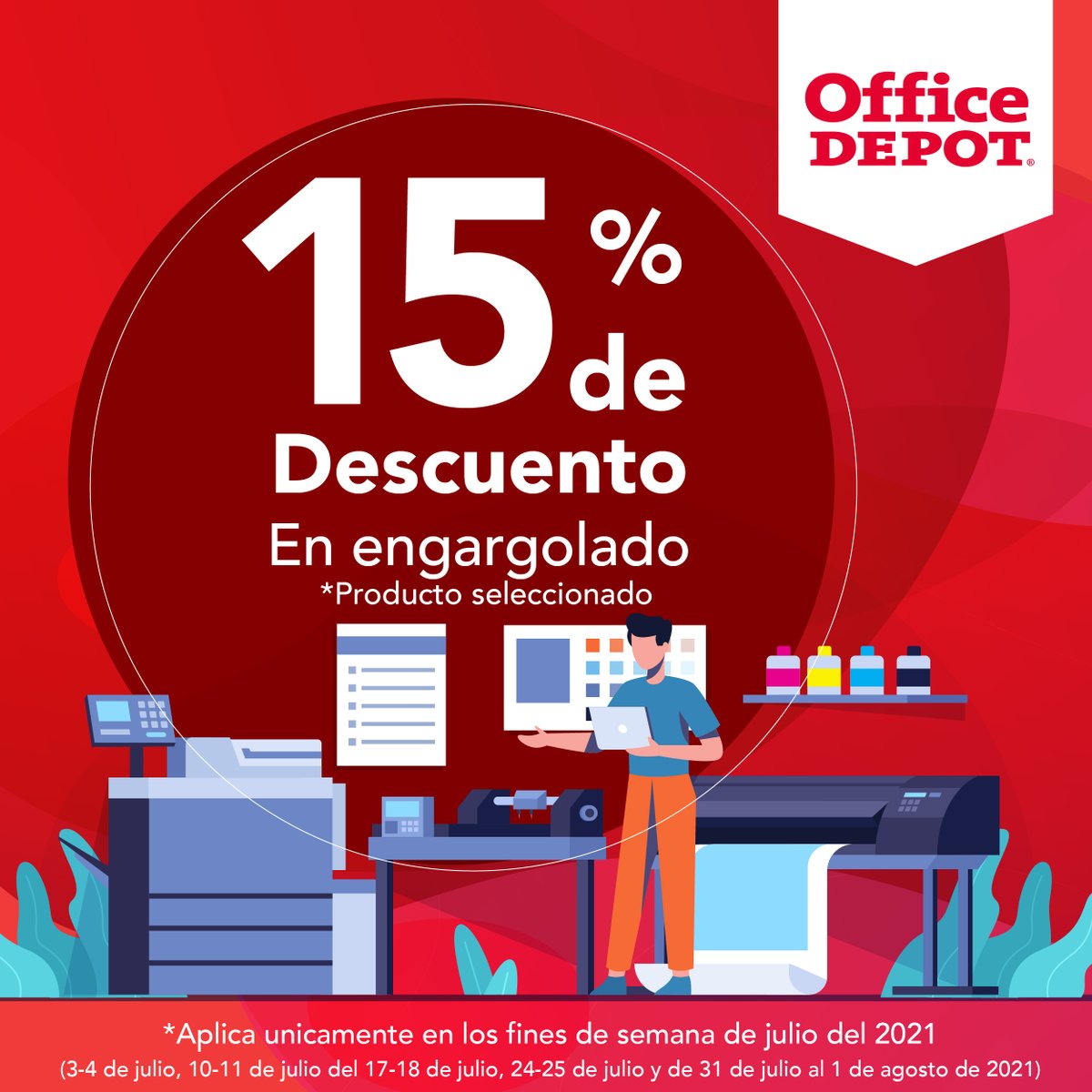 OfficeDepot Honduras в Twitter: „Aprovecha durante los fines de semana de  julio, tenemos promociones especiales en servicentro. ¡Ven a tu Office Depot  más cercano! Válido solo los fines de semana de julio