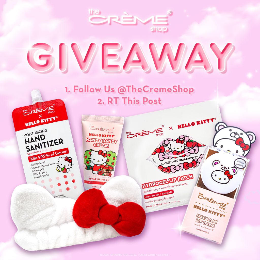 TheCremeShop's tweet photo. #GIVEAWAY ALERT 💖💫
#hellokitty fans wya?

HOW TO ENTER:
⭐️ FOLLOW US @thecremeshop
⭐️ RETWEET this post

we will DM the winner next wednesday! tag a friend for an extra entry 😜 ↓ https://t.co/nmvEiFGDM9