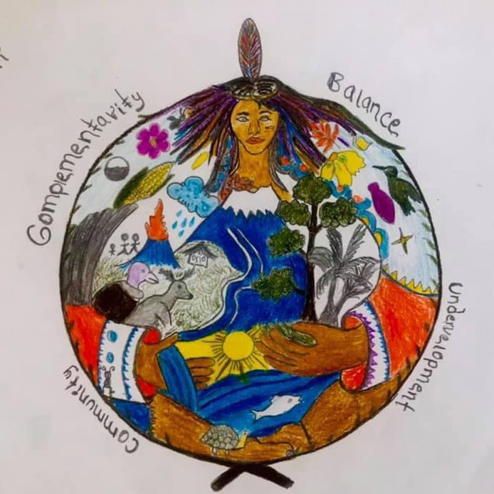HowkingMarlon's tweet photo. Para comunidades indígenas el mundo es una complementariedad. La tierra esta compuesta por un sinnúmero de seres visibles e invisibles, muertos y vivos, pero cada uno juega un rol muy importante. El desbalance de cualquiera de esos seres afectara la existencia de otros. My draw. https://t.co/pi1MMuzxst