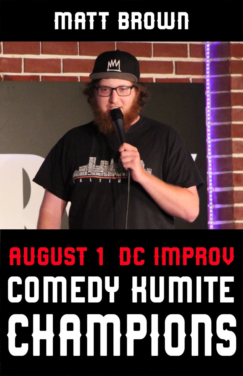 He can raise a barn, or the roof ... <a href="/mattbcomedy/">Matt Brown</a> throws down August 1 at #ComedyKumite Champions, our best-of-the-best stand-up battle. dcimprov-com.seatengine.com/shows/146873
