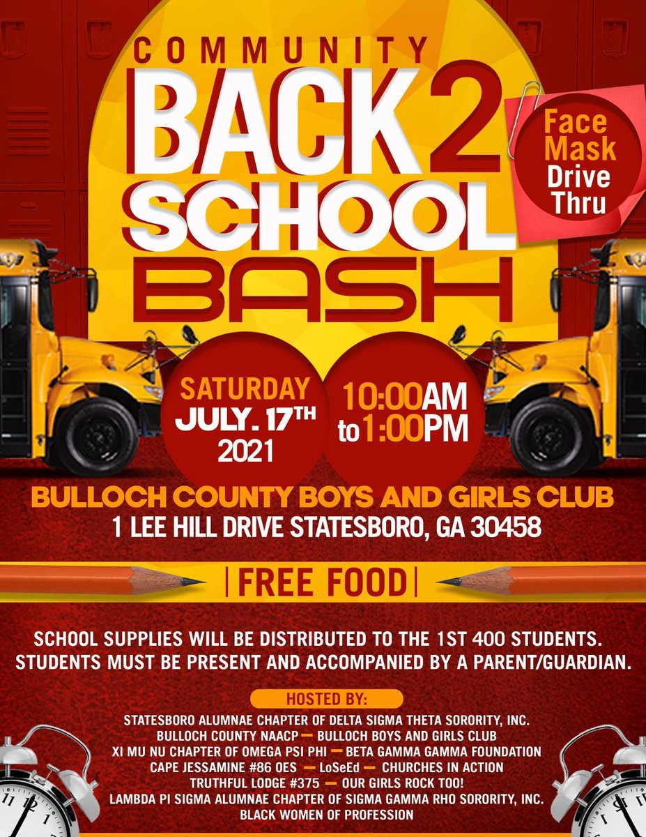 🚨TOMORROW🚨 We are looking forward to seeing you all at our annual Back 2 School Bash!!

. #bullochcounty #dst1913 #dynamicsouthernregion #sac