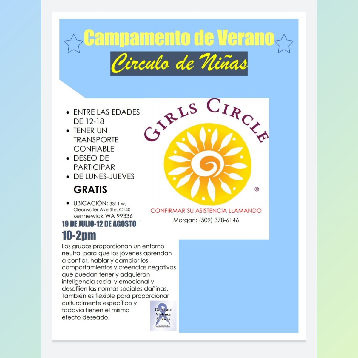 REELprevention's tweet photo. Our second round of Summer Camps is right around the corner!
Call to reserve your spot!
¡Nuestra segunda ronda de campamentos de verano está a la vuelta de la esquina!
¡Llame para reservar su lugar!
#reelprevention #dvsbf https://t.co/btYwy62ZpD