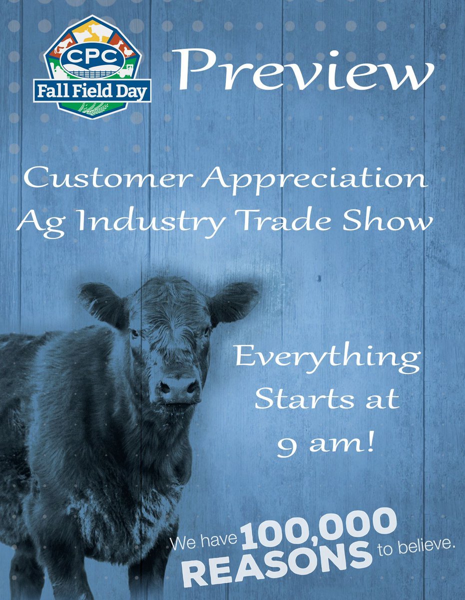 To celebrate the return of Field Day, we will highlight all of the events that you love! First up is our Customer Appreciation Trade Show that starts at 9 am on September 9th. Dont Miss out! #FieldDayFriday #cpcfieldday