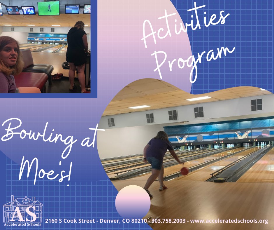 AcceleratedWay's tweet image. Yesterday, qualifying students at @AcceleratedWay went #bowling @MoesBBQdenver on Broadway in Englewood! Call to speak with an Enrollment Counselor today about our Activities program! #ActivitiesProgram #NonProfit #OpenEnrollment #PrivateSchool 303.758.2003