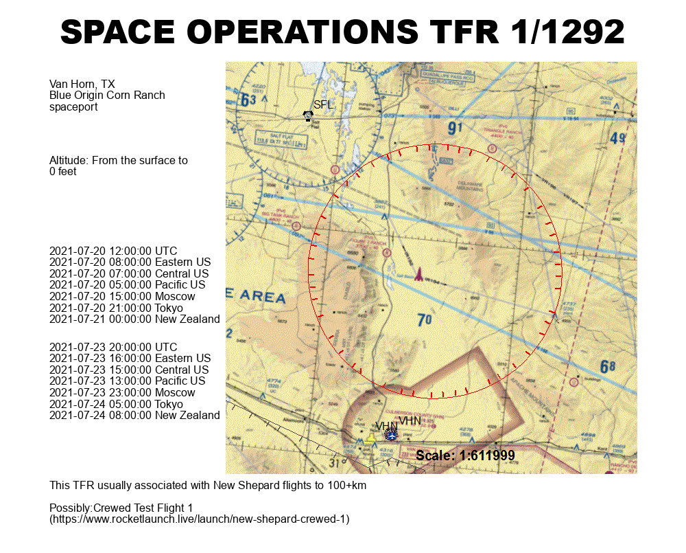Space TFRs on Twitter "Van Horn, TX (Blue Origin Corn Ranch spaceport