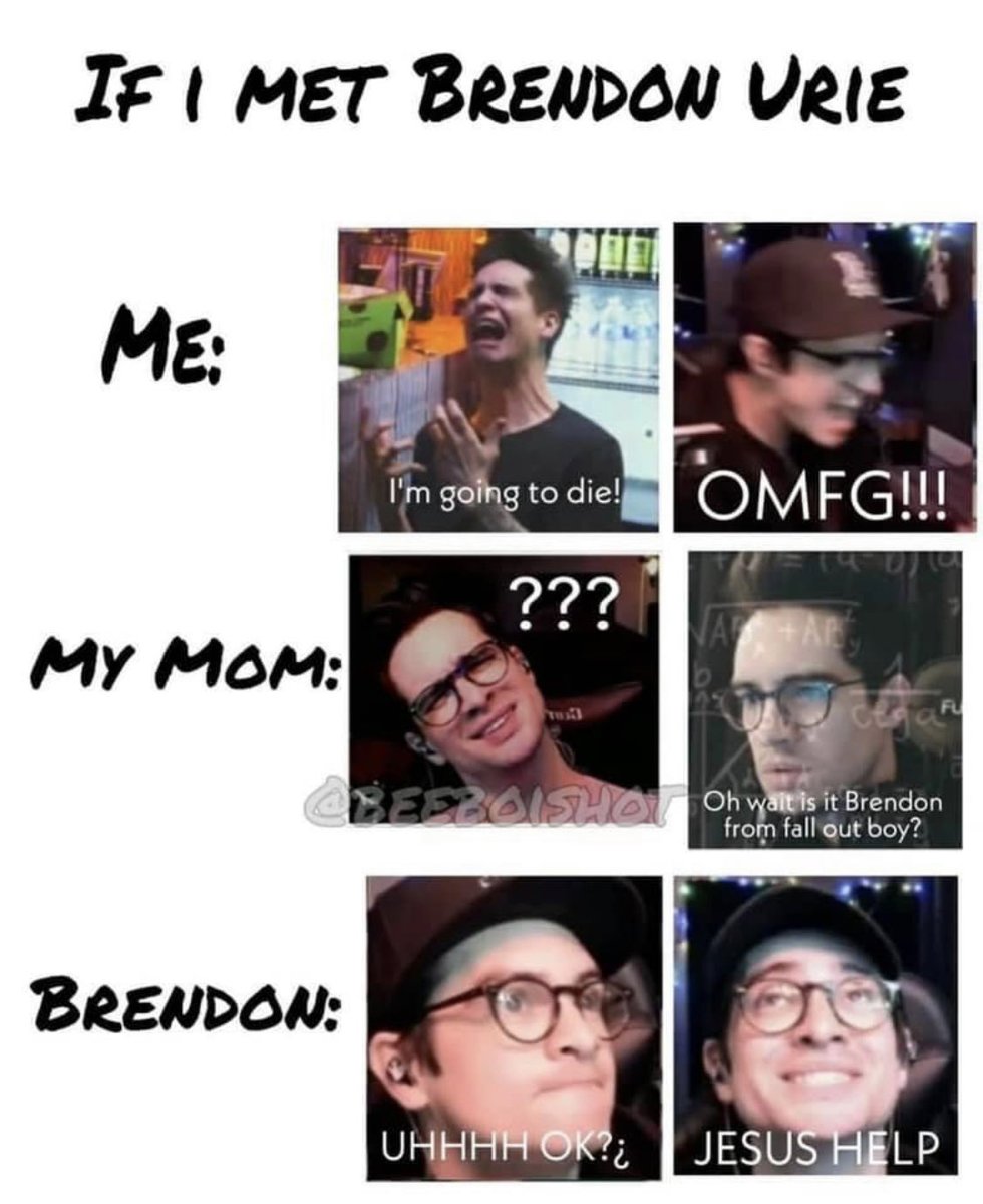 emocrumbs's tweet image. me if i met brendon urie 😂😂😂😂