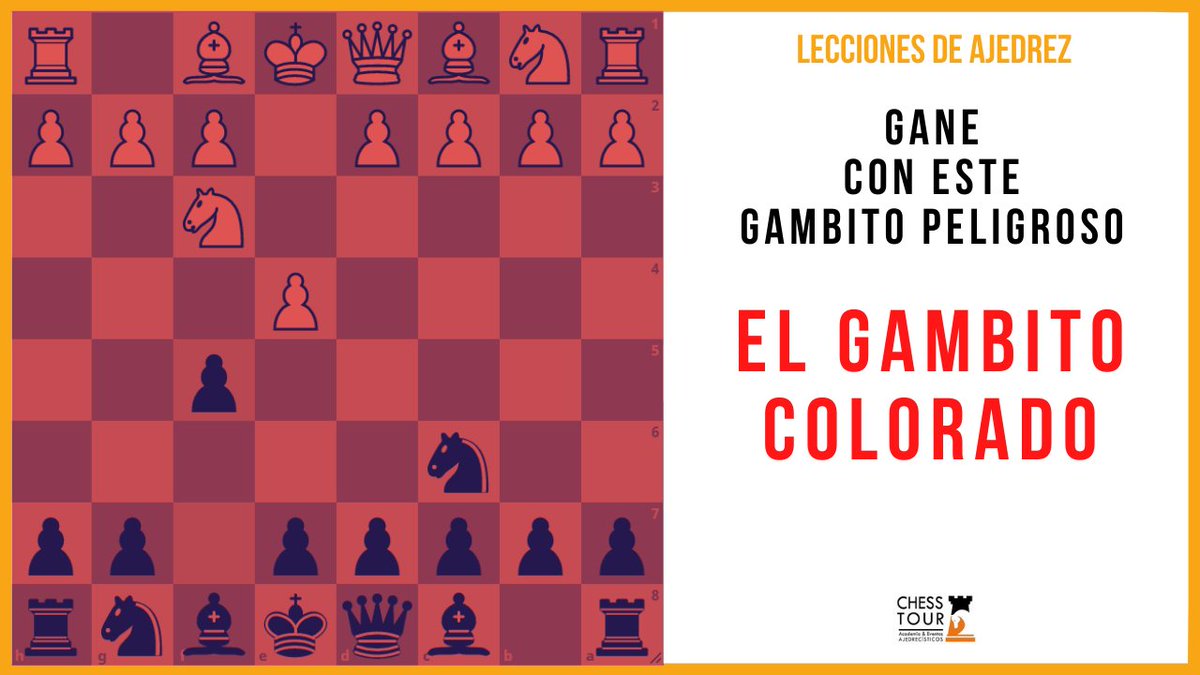 chesstourscl's tweet photo. Lección de ajedrez: El gambito Colorado. Un gambito peligroso https://t.co/1RBFnFHDs4 via @YouTube #chess #ajedrez #chesstour #scacchi #xadrez #gambitos https://t.co/tuCVfT2zgm