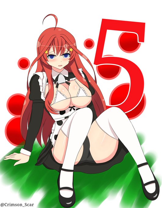 Ketsueki Shu 🩸さんがTwitterに投稿した中野五月(五等分の花嫁)のイラスト。