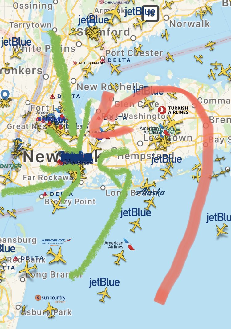 ema86387555's tweet photo. Going since 11pm last night .Green are unused or departure only.#pray4LI #disperseflightpathsnow #defundtheFAA @NYGovCuomo are u going to help here or not? @NassauExecutive LI is not safe from above.@DOTInspectorGen @USGAO @SecretaryPete https://t.co/dmO3ydd5PK