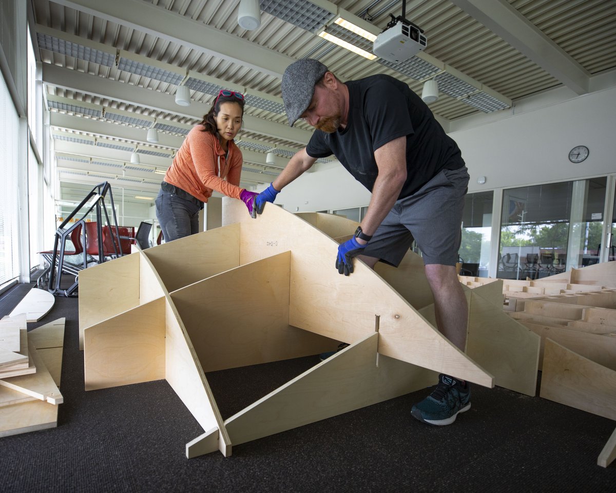 exhibitcolumbus's tweet photo. More action shots of Jei Jeeyea Kim and Dorian Bybee building "LaWaSo Ground" @IUartanddesign @iubloomington @iu_architecture. Learn more about Jei's project: https://t.co/HWe2YXFlrJ, and come see in person August 21! https://t.co/HKt1GrgnlU