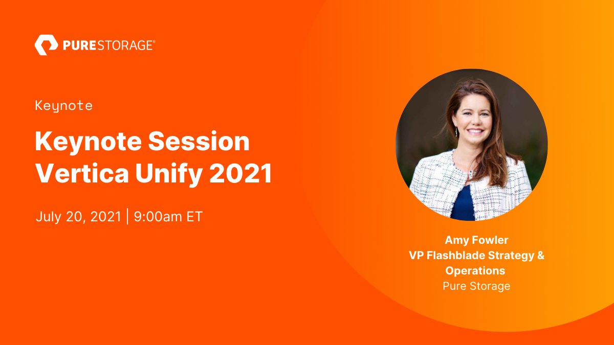 Hear from Amy Fowler, Pure’s VP of FlashBlade Strategy &amp; Operations, as she shares insights on the future of data analytics. Catch her keynote at Vertica Unify 2021 <a href="/VerticaUnified/">Vertica</a>  bit.ly/2Tcn0RY