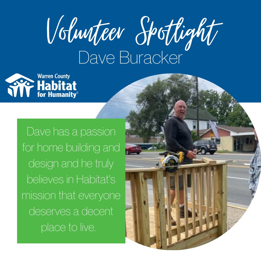 WarrenCoHabitat's tweet photo. 🌟 VOLUNTEER SPOTLIGHT 🌟 

Dave Buracker - Board Member and Construction Committee Chair

Learn more about how you can volunteer here: https://t.co/7in4AElmjC

#habitatforhumanity #habitat #frontroyalva #volunteer https://t.co/DfEbR1xLqI
