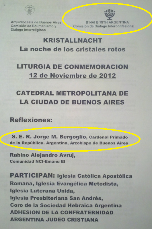Jadouken10's tweet photo. Bergoglio es amigo de la Logia B'nai B'rith.

Esta logia es exclusiva para judíos. Solo admiten judíos.

Siendo cardenal, permitió la entrada de la secta en la catedral de Buenos Aires

La B'nai B'rith felicitó a Bergoglio cuando fue proclamado Papa. https://t.co/JcGEFNlDlq