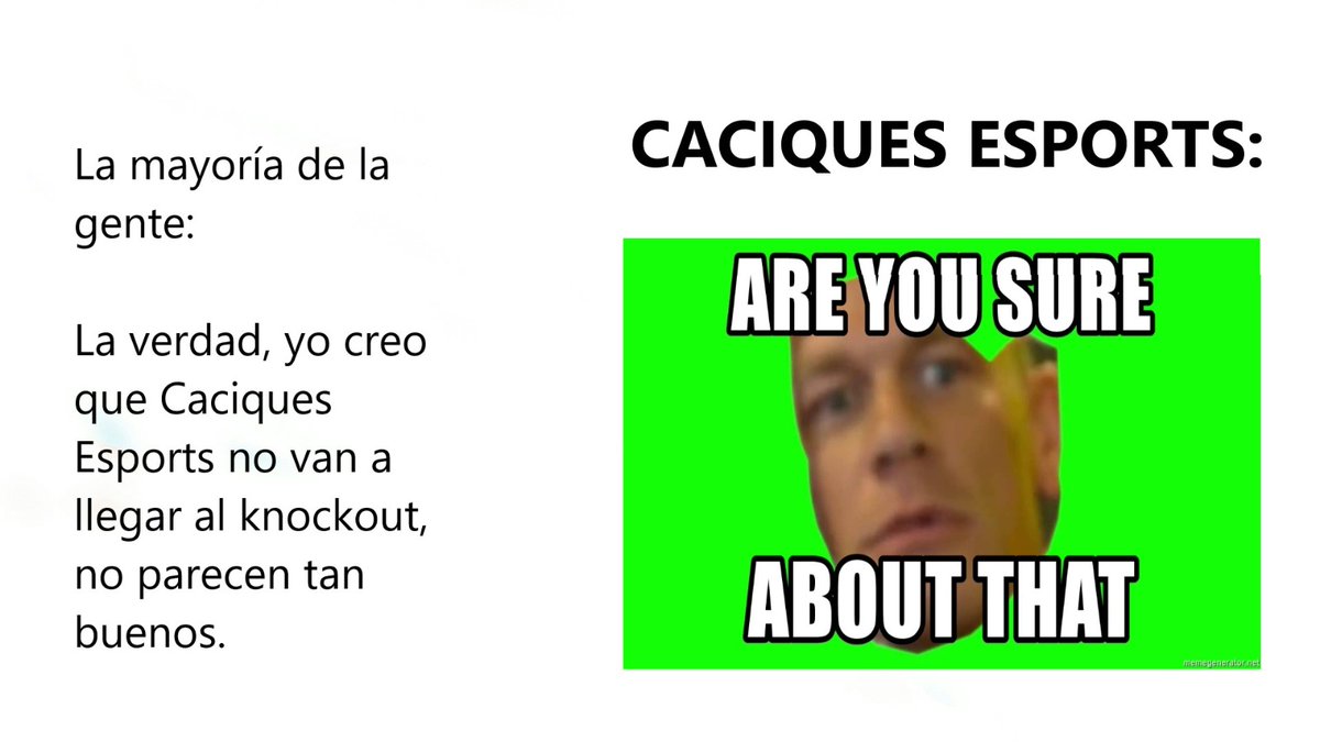 #MemeTime

¿Alguno esperaba a <a href="/CaciquesEsports/">Caciques</a> clasificando?
Lo que está claro son los partidazos que nos trajeron🔥