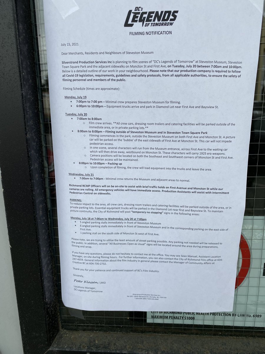Legends of Tomorrow in #steveston next wewk #yvrshoots #vancityfilming #filminglocation #LegendsOfTomorrow
