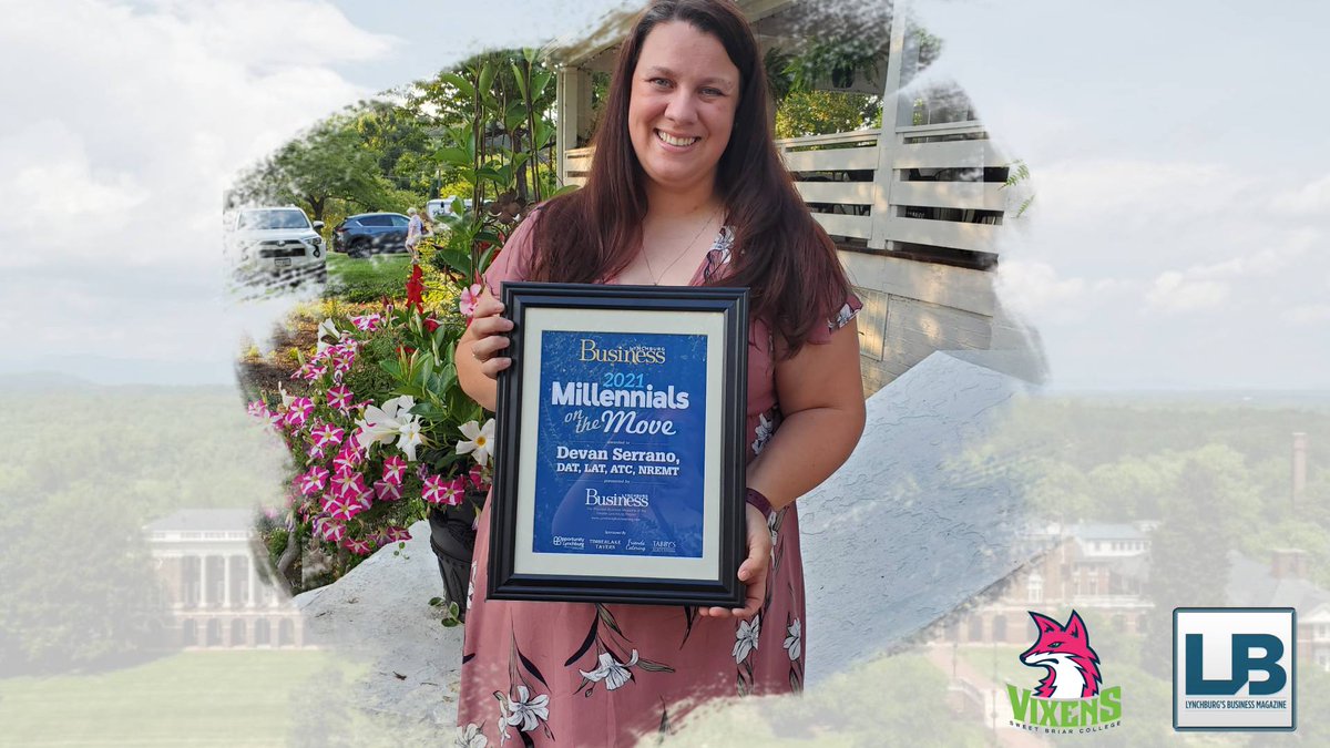 SBCvixens's tweet image. Devon Serrano, our director of sports medicine, has been named one of Lynchburg Business Magazine&apos;s 2021 Millennials on the Move! 📈 

@sbcsportsmed @SweetBriaredu 
#upupsweet

📰: bit.ly/general-serrano