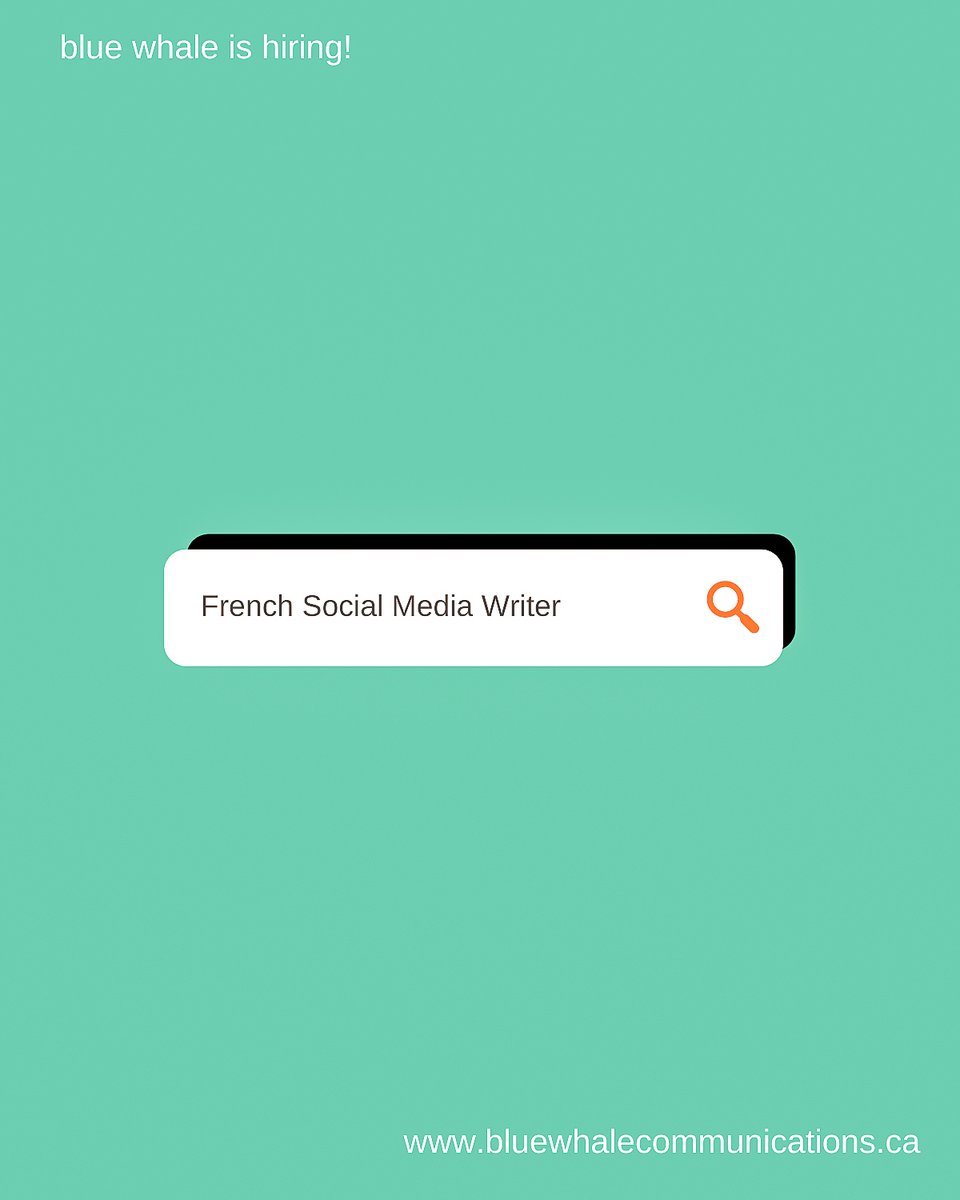 Is this ☝🏻 you?!

Blue Whale continues to expand in Quebec and we are looking for a Bilingual / French writer to join our team of amazing freelancers that keep this engine churning.

bit.ly/blue-whale-app…